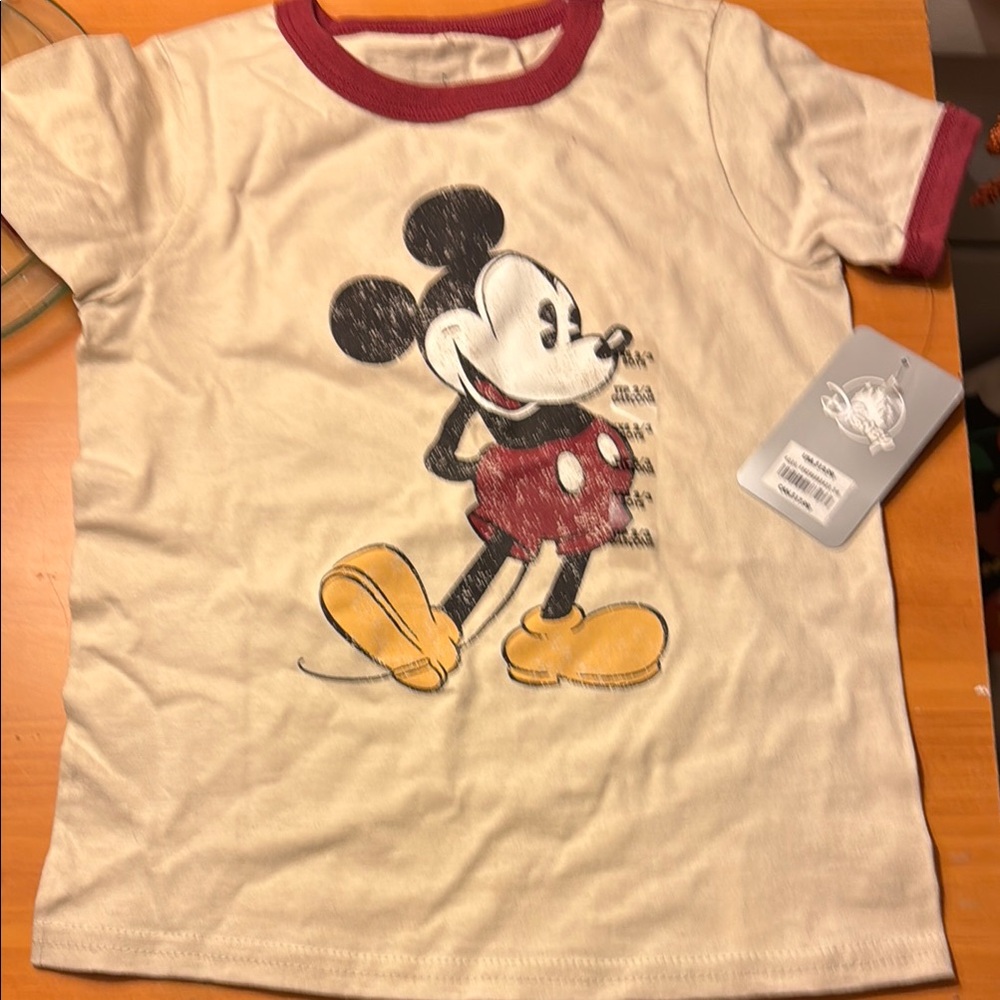 Disney Kids Mickey Mouse Cream and Red T-Shirt